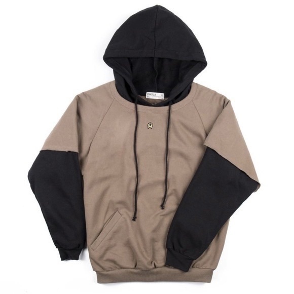 Owsla Beige Inset Hoodie - Picture 1 of 2